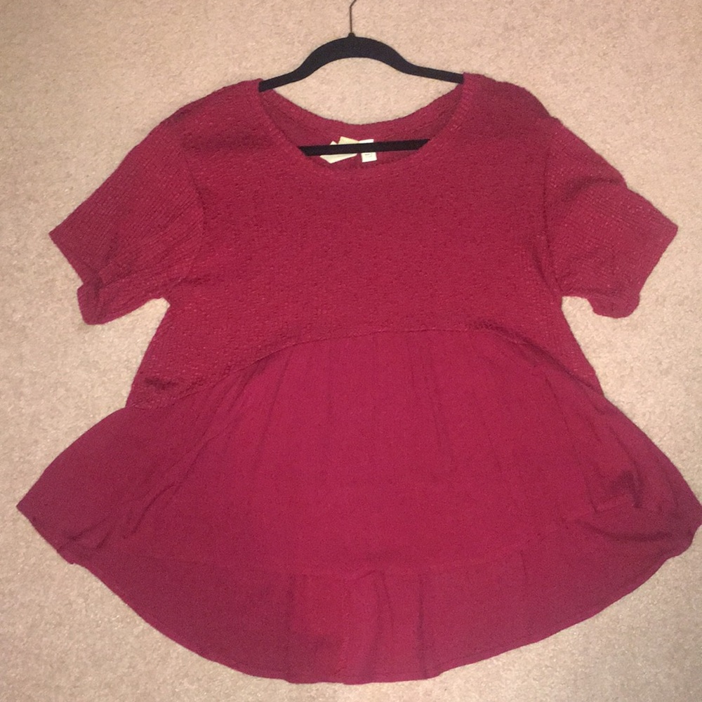 Francesca’s Collections Babydoll Short Sleeve Top
